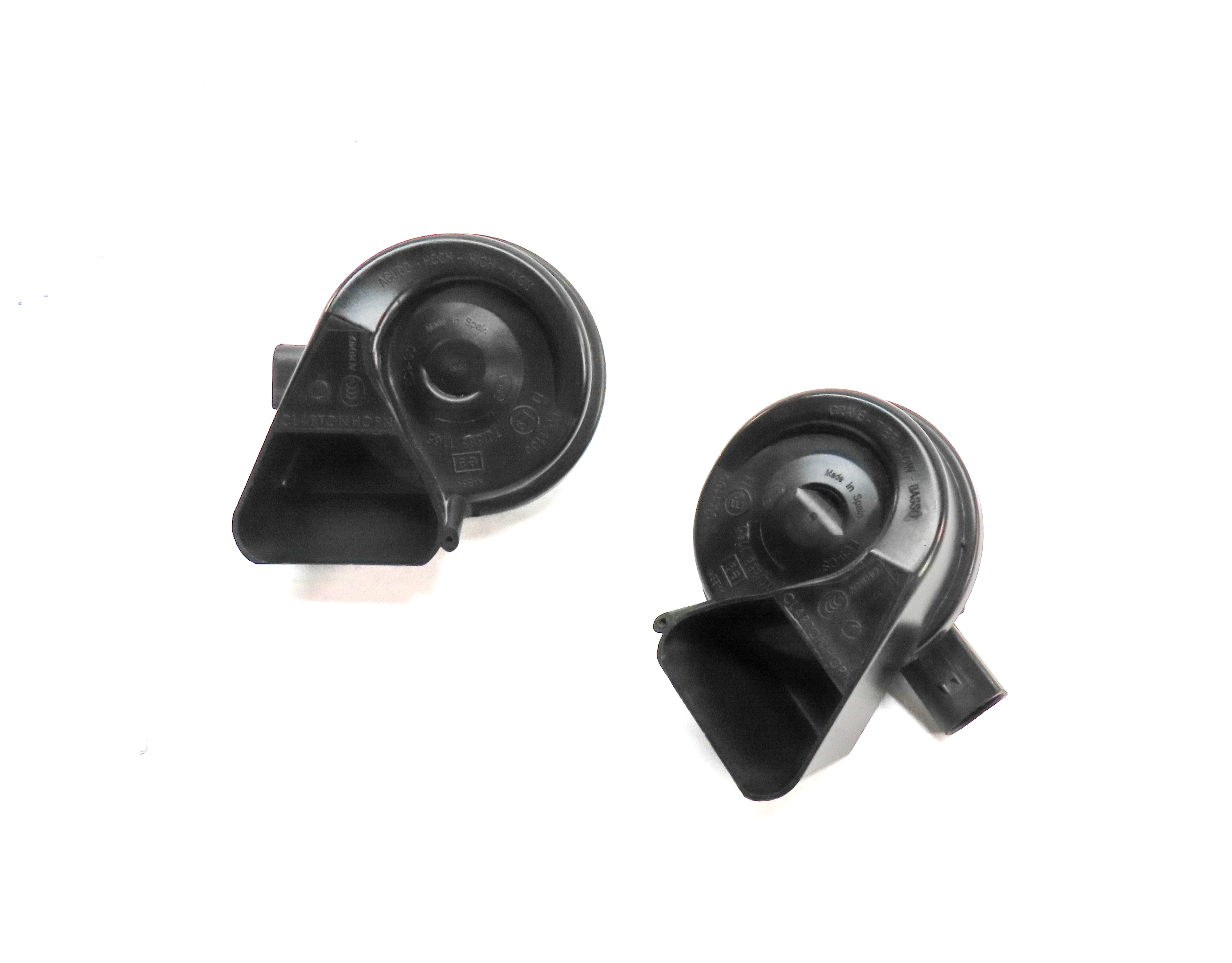 2007-2015 AUDI Q7 R8 (4L 4S) HIGH & LOW TONE NOTE SIGNAL SAFETY HORN SET-2 — exact item pictured